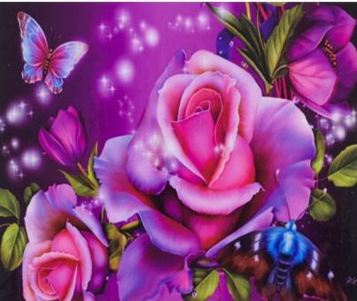 Алмазна мозаїка Троянди на полотні з підрамником 30х40 см (GB72683)