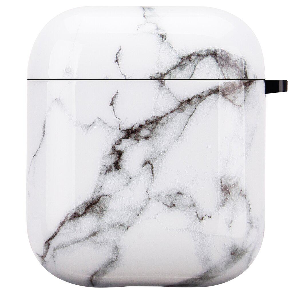 Дизайнерский чехол для Apple AirPods 1/2 Белый мрамор (558)