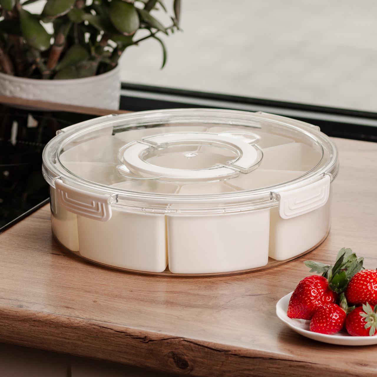 Контейнер для еды HP-27-14 с 9 отсеками пластиковый 3,5 л 29 см Бежевый (7273) - фото 5