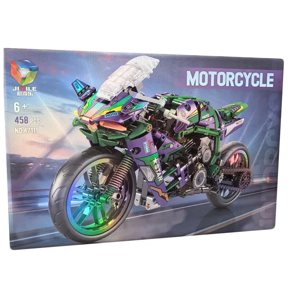 Конструктор JIQILE Мотоцикл из пластика на 458 дет. Фиолетовый (150-98-47111)