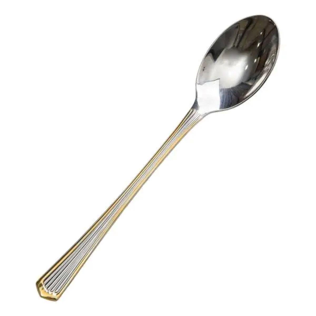 Набор кофейных ложек из нержавеющей стали кофейной ложки 6 шт. 12,3 см Серебро с золотым обрамлением - фото 2