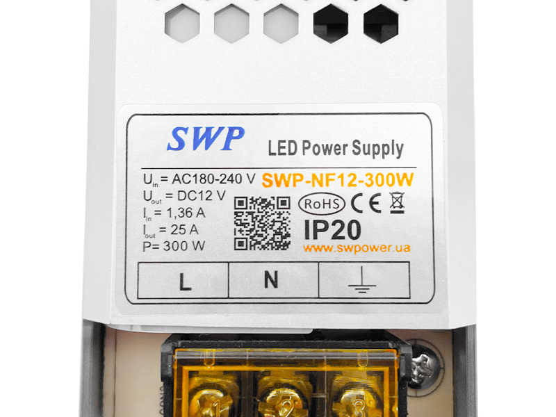 Блок питания 300W IP20 12V перфорированный стабилизированный по напряжению (SWP-NF12-300W) - фото 3 Блок питания 300W IP20 12V перфорированный стабилизированный по напряжению (SWP-NF12-300W) - фото 3