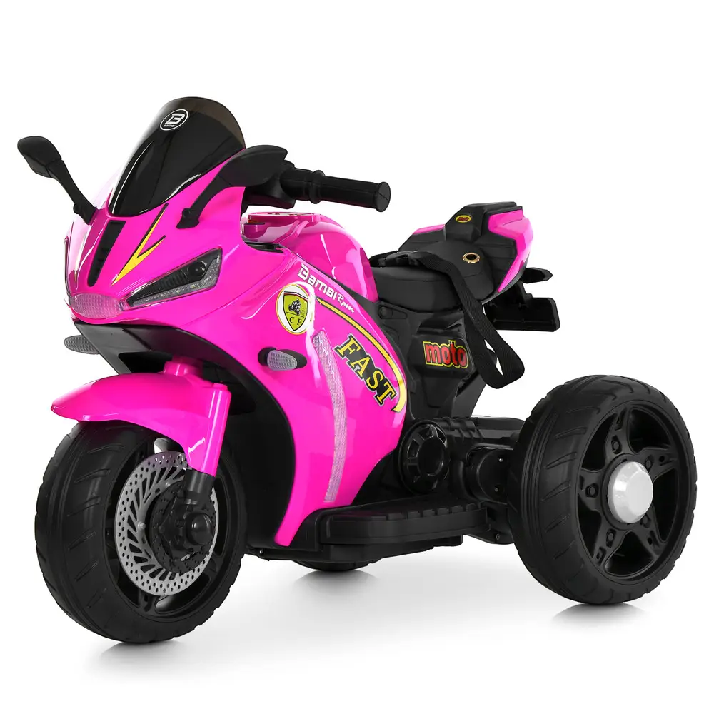 Электромотоцикл детский Bambi Racer M 6345ELR-8 на EVA колесах с пультом управления Розовый