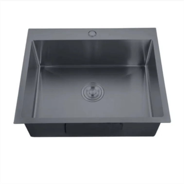 Мойка кухонная Zerix ZH5045-215 из нержавеющей стали 3,0/0,8 мм интегрированная Nano-Black (MX1580)