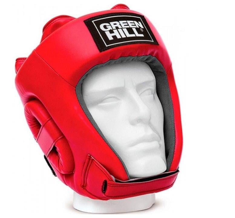 Боксерский шлем Green HilL UBF LOGO кожа L Красный (6936116105978)