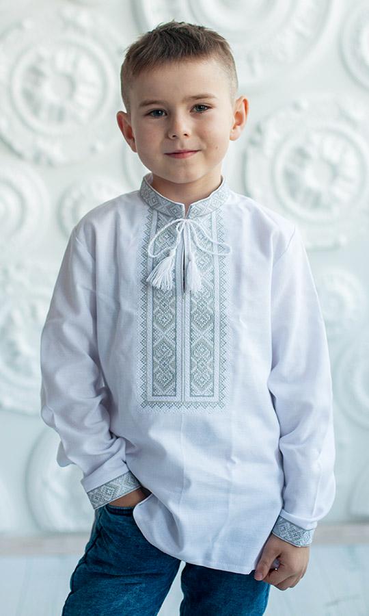 Вишиванка дитяча для хлопчика Вишиваночка р. 158 Білий (743-1)