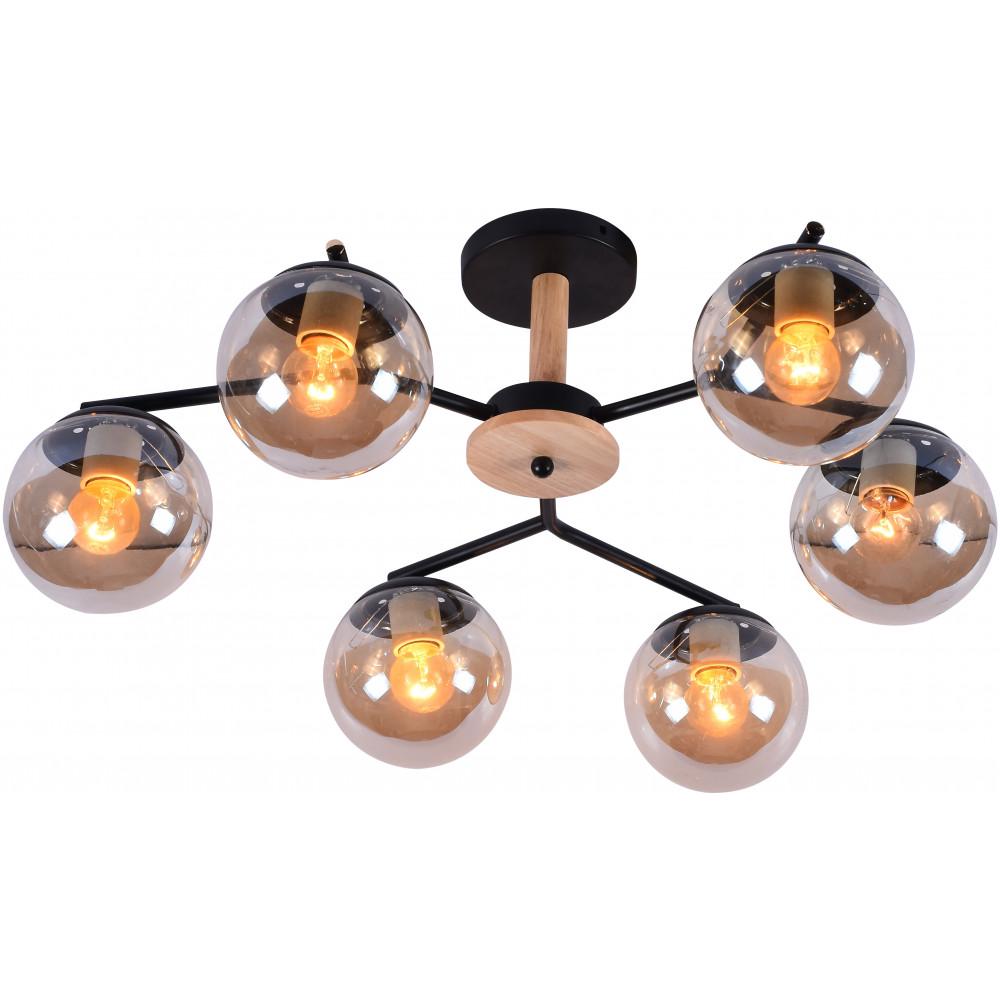 Люстра стельова Light House Чорний/Бежевий (SRS-18419/6B)