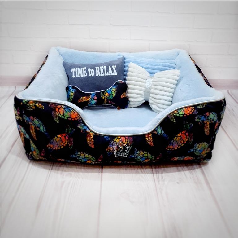 Лежанка для собак Amore mio Cane Брідж Time to relax до 16 кг 70х70х23 см (DB-0059) - фото 3