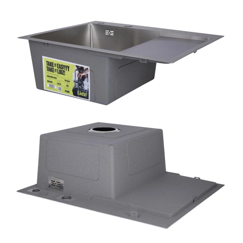 Кухонная мойка с дозатором Lidz H6350L 3/1 мм с крылом Нержавеющая сталь - фото 7