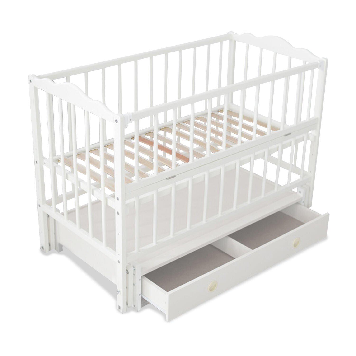 Кроватка детская Кузя Ангелина с ящиком Слоновая кость Кроватка детская Кузя Ангелина с ящиком Слоновая кость