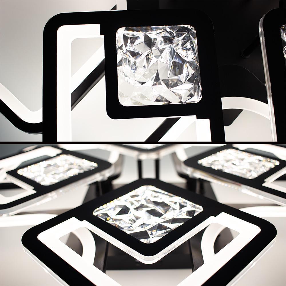 Люстра-смарт світлодіодна ESLLSE TETRA TWIST ICE 165W 8S 595x595x110 мм Чорний (141-10585-01) - фото 7