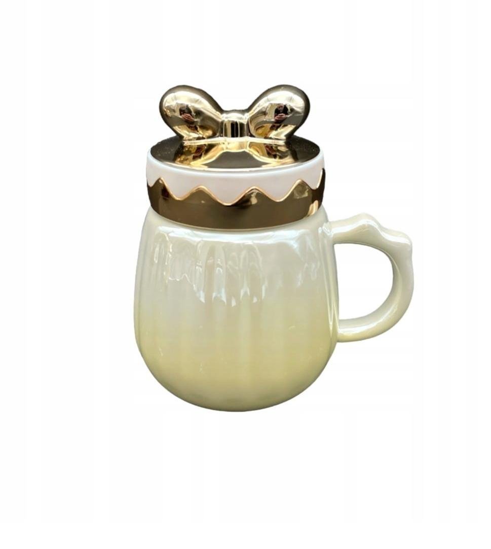 Чашка Lirmatur Бантик кераміка з кришкою 400 мл Жовтий (15414102) - фото 1 Чашка Lirmatur Бантик кераміка з кришкою 400 мл Жовтий (15414102) - фото 1