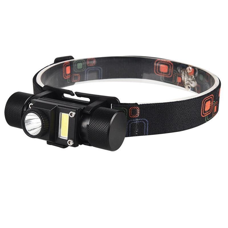 Ліхтар налобний XQ-210-2-XPE COB 5 режимів налобний microUSB Чорний