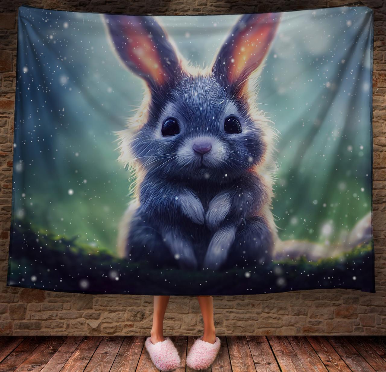 Плед с 3D принтом 53 Кролик в зимнем сказочном лесу 150х200 см (epi_1865)