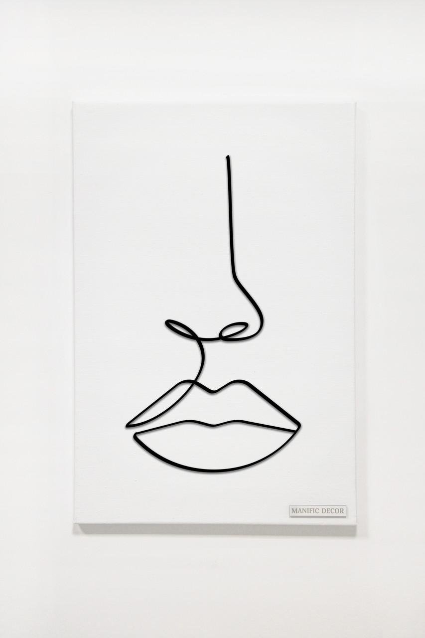 Картина інтер'єрна абстрактна Manific Decor Wall Art Lips Губи 40х60 см Чорний (1.013.4060) - фото 2