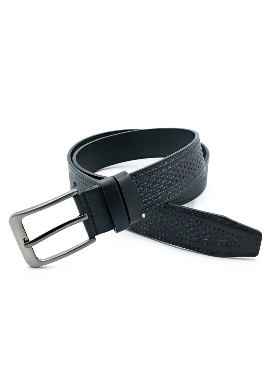 Ремень мужской Weatro из экокожи 3,8х115 см Черный (nwkz-38mm-ua-020)
