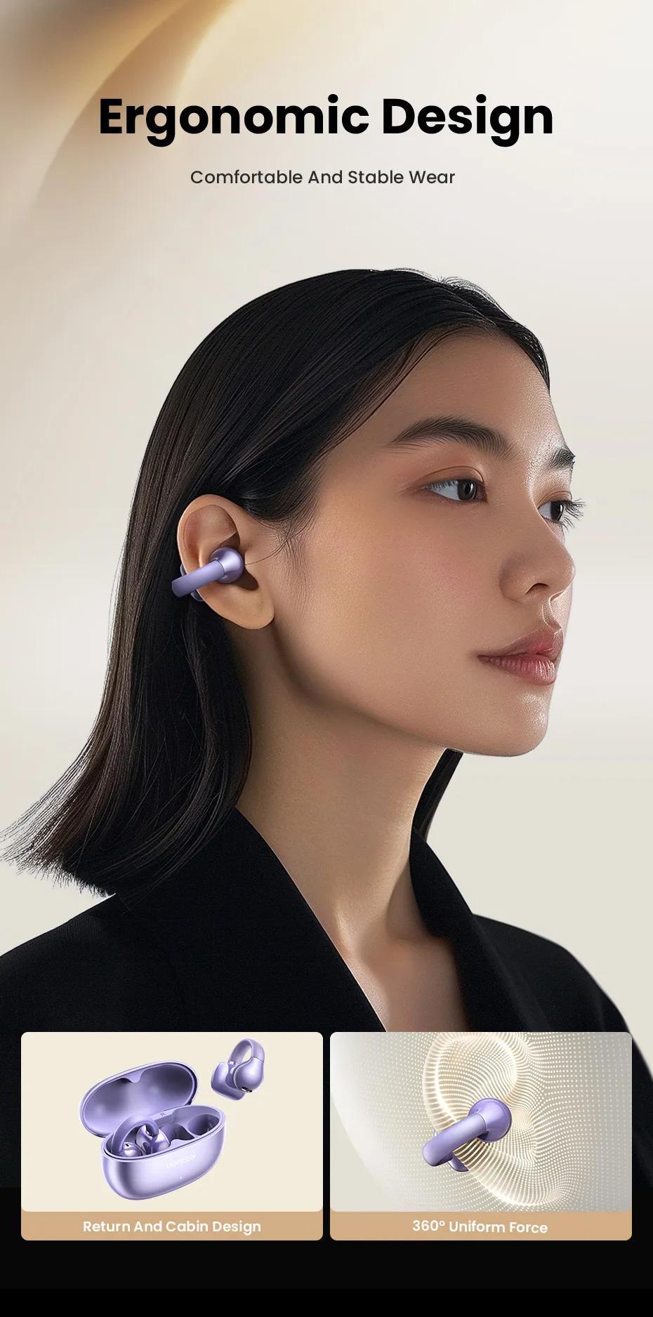 Навушники бездротові UGREEN HiTune S3 Bluetooth 5.4 IPX5 відкритого типу до 30 годин и Чорний (45785) - фото 12 Навушники бездротові UGREEN HiTune S3 Bluetooth 5.4 IPX5 відкритого типу до 30 годин и Чорний (45785) - фото 12