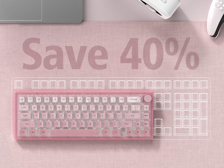 Клавіатура механічна дротова Womier VK66 Pro 65% з гаскет‑монтажем/регулятором гучності та RGB (2671453421) - фото 8 Клавіатура механічна дротова Womier VK66 Pro 65% з гаскет‑монтажем/регулятором гучності та RGB (2671453421) - фото 8