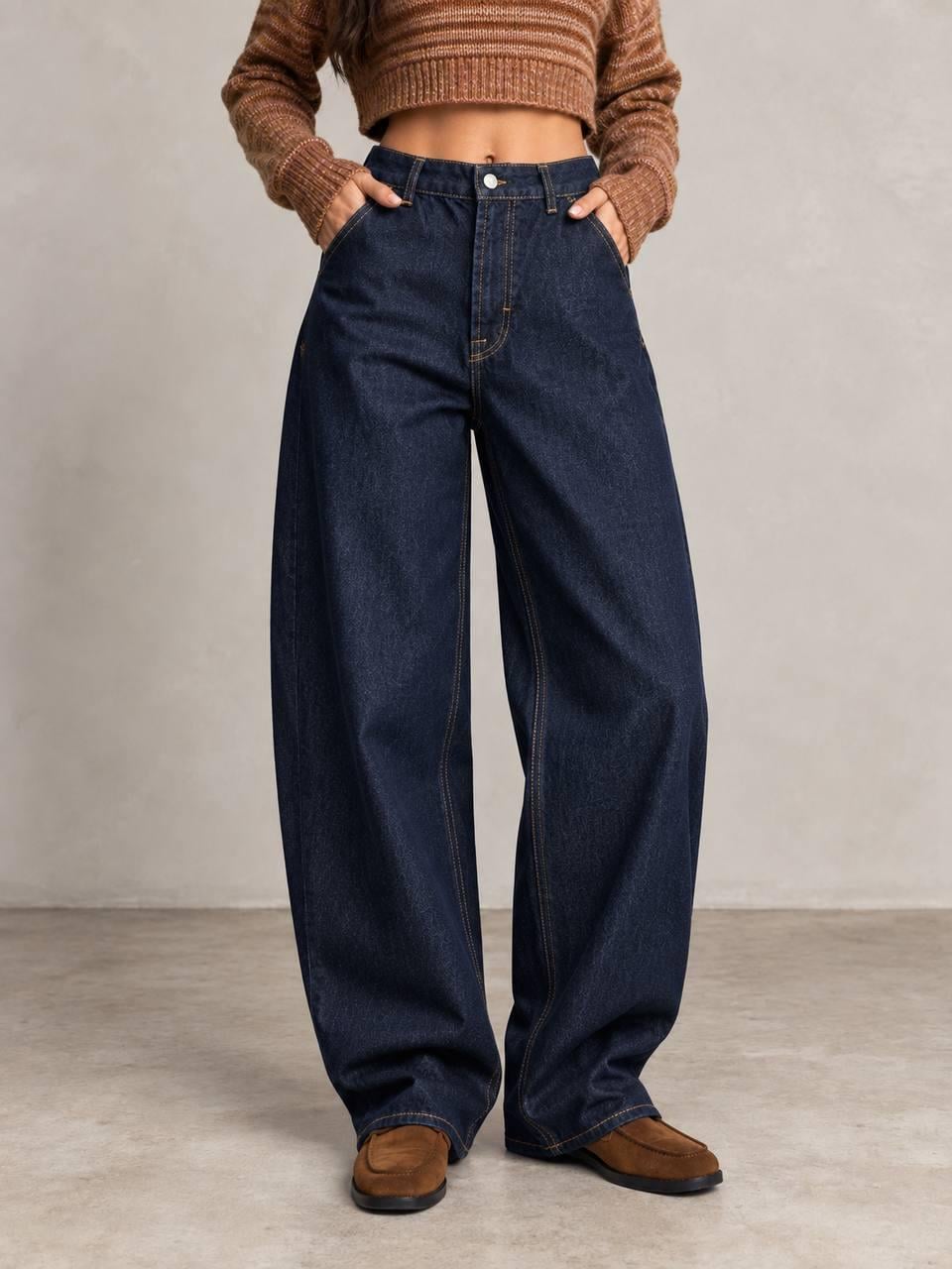Джинсы женские It's Basic 2952-7W6-50 Skater Jeans бананы невареные р. 34 Темно-синий (8197)