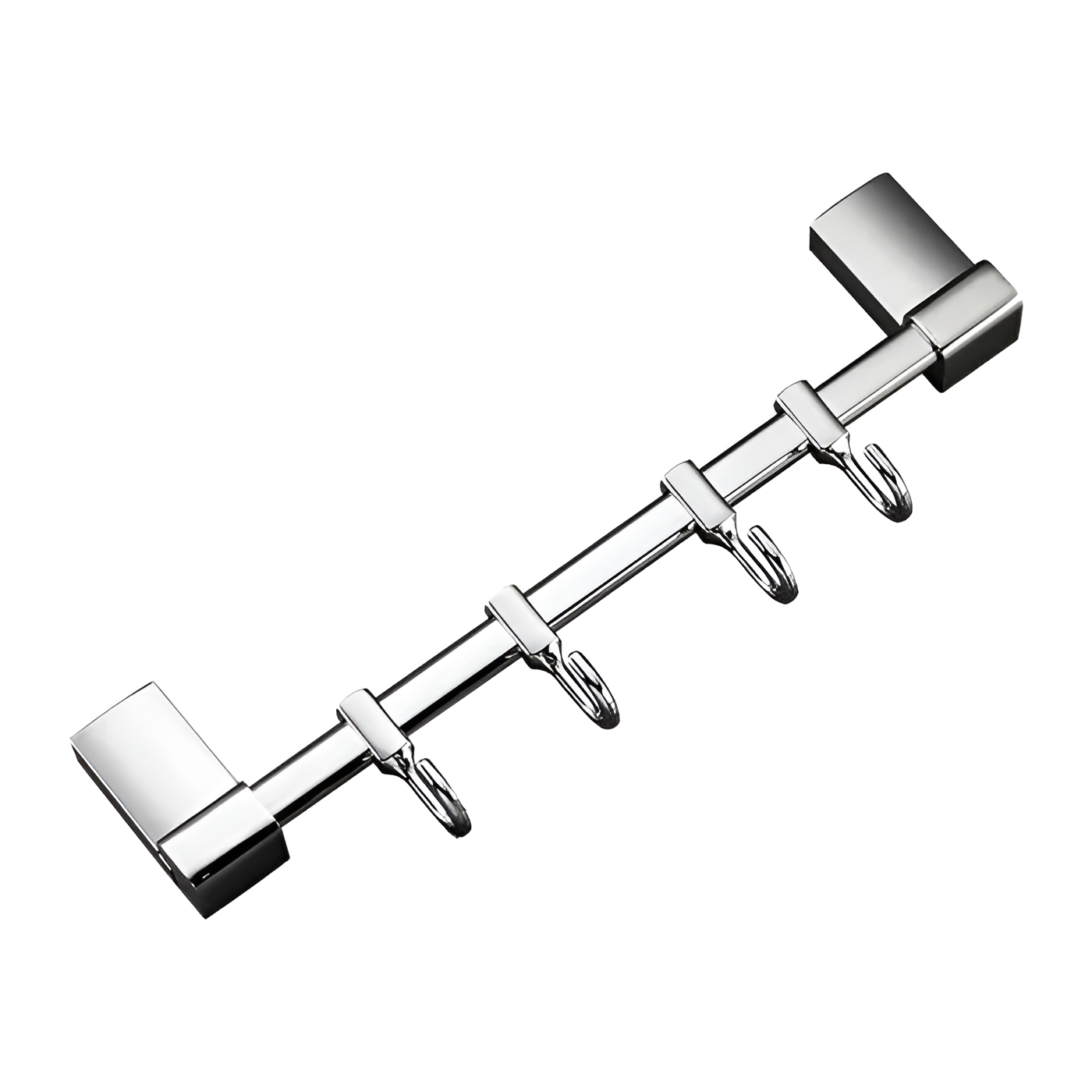 Вішалка Frap F1815-4 на 4 рухомих гачка з 2-ма накладками 284 мм Білий/Хром (1040767) Вішалка Frap F1815-4 на 4 рухомих гачка з 2-ма накладками 284 мм Білий/Хром (1040767)