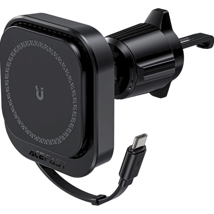 Автодержатель Acefast D32 магнитный беспроводная зарядка 15 Вт USB-C 0.85 м Черный (28327856)