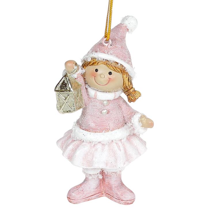 Декоративная подвесная фигурка BonaDi Девочка с фонарем (823-051)