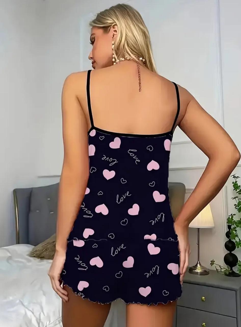 Пижама женская с шортами Love L Черный (2686485886) - фото 2 Пижама женская с шортами Love L Черный (2686485886) - фото 2