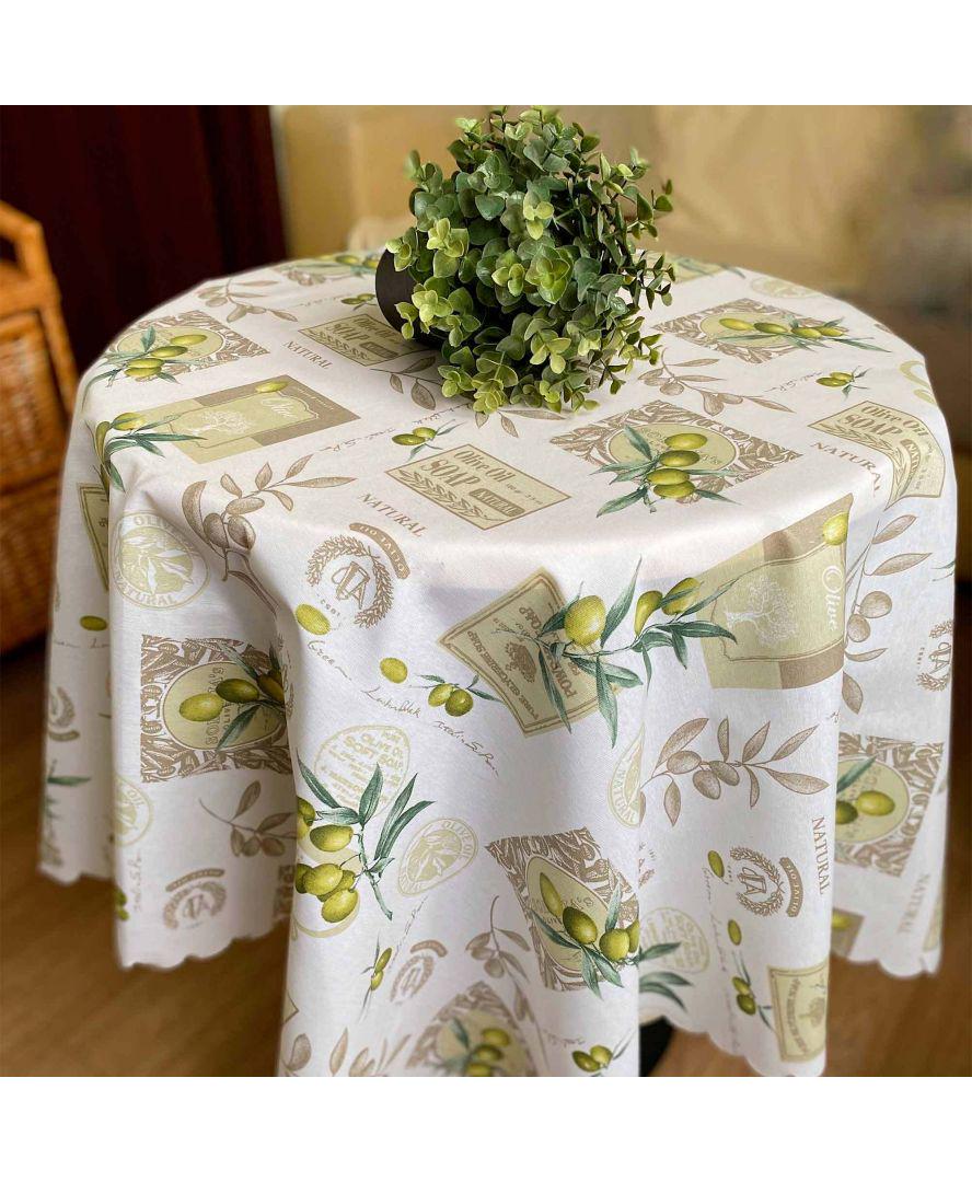 Скатерть водоотталкивающая Simfoni 120x136 Оливка