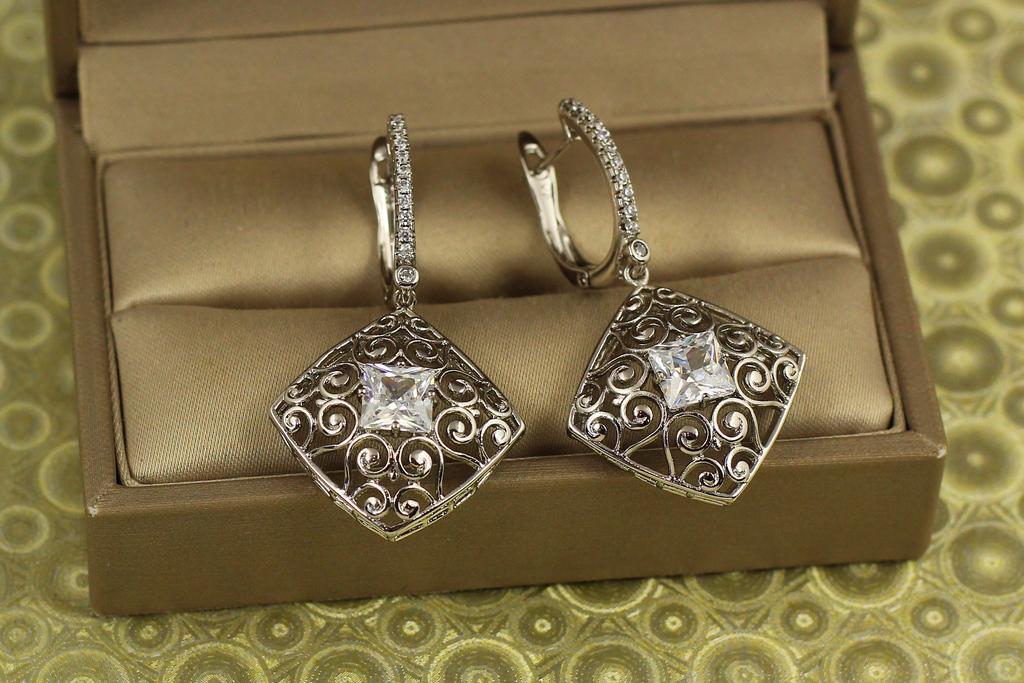 Серьги подвески Xuping Jewelry Секрет графини 4 см Серебристый