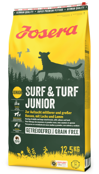 Корм сухой для юниоров Josera Surf&Turf Junior с ягненком и лососем 12,5 кг - фото 2 Корм сухой для юниоров Josera Surf&Turf Junior с ягненком и лососем 12,5 кг - фото 2