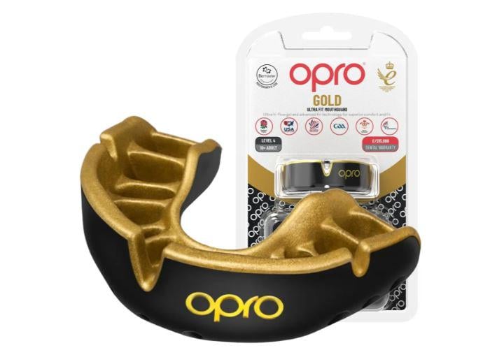 Капа OPRO Gold вік від 11 років Чорний/золотий (6936116106136)