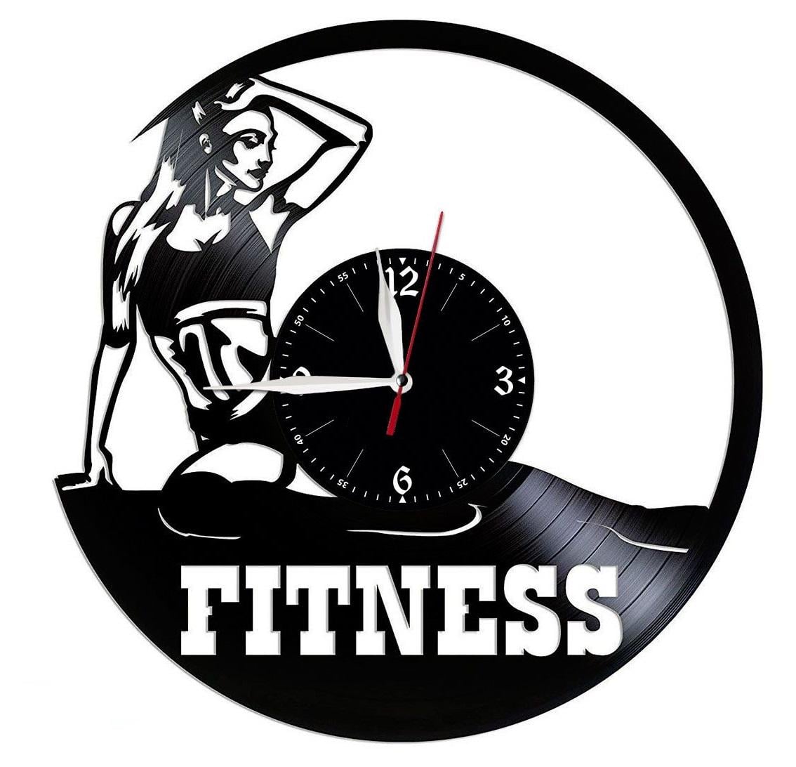 Часы настенные Фитнесс 2162 из виниловой пластинки