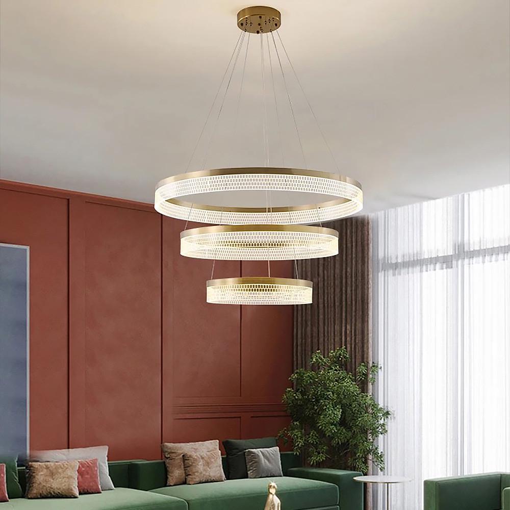 Люстра дизайнерская Led на 3 кольца 40/60/80 см Золотой (CO 5/40+60+80)