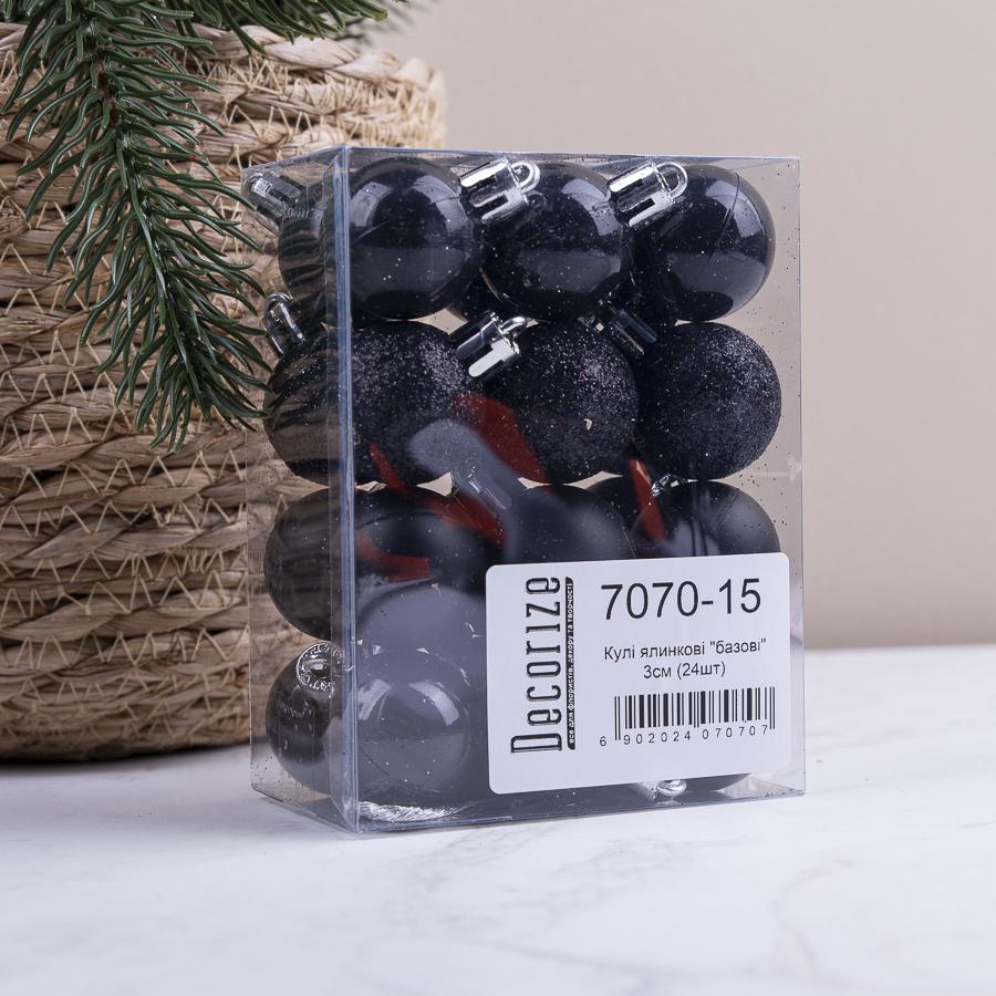 Шары елочный 3 см 24 шт. Черный (7070-15) - фото 1 Шары елочный 3 см 24 шт. Черный (7070-15) - фото 1