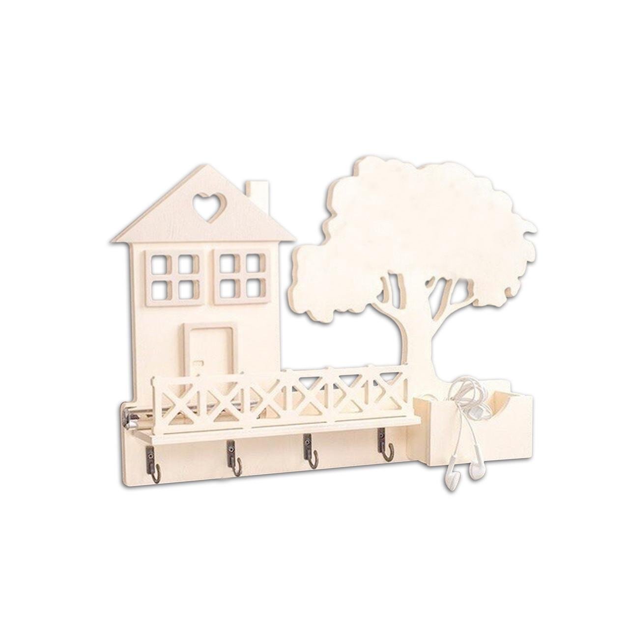 Ключница Woodcraft домик с деревом 46х38 см (323)