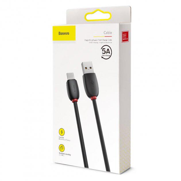 Кабель Baseus Purple Loop HW USB For Type-C 40W 1 м Black - фото 2