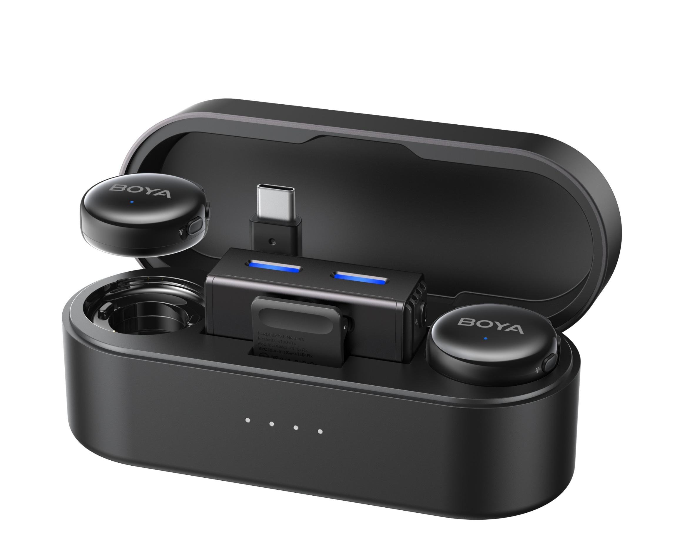 Микрофон петличный Boya LINK 3-02 Type+CTRS 3,5 мм 2025 с зарядным кейсом для iPhone/Android/видеокамеры профессиональный 2 шт. (50052)