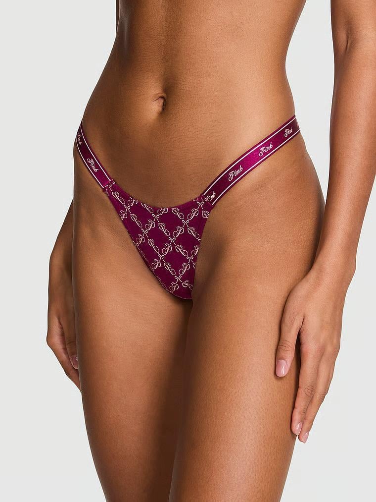 Трусики стринги Victoria's Secret Pink Logo Cotton High-Leg Thong Panty S Бордовый (27170823) Трусики стринги Victoria's Secret Pink Logo Cotton High-Leg Thong Panty S Бордовый (27170823)
