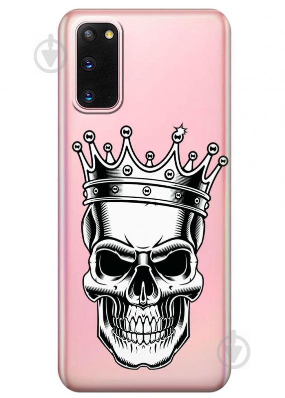 Прозрачный силиконовый чехол iSwag для Samsung Galaxy S20 Царский череп (M1064)