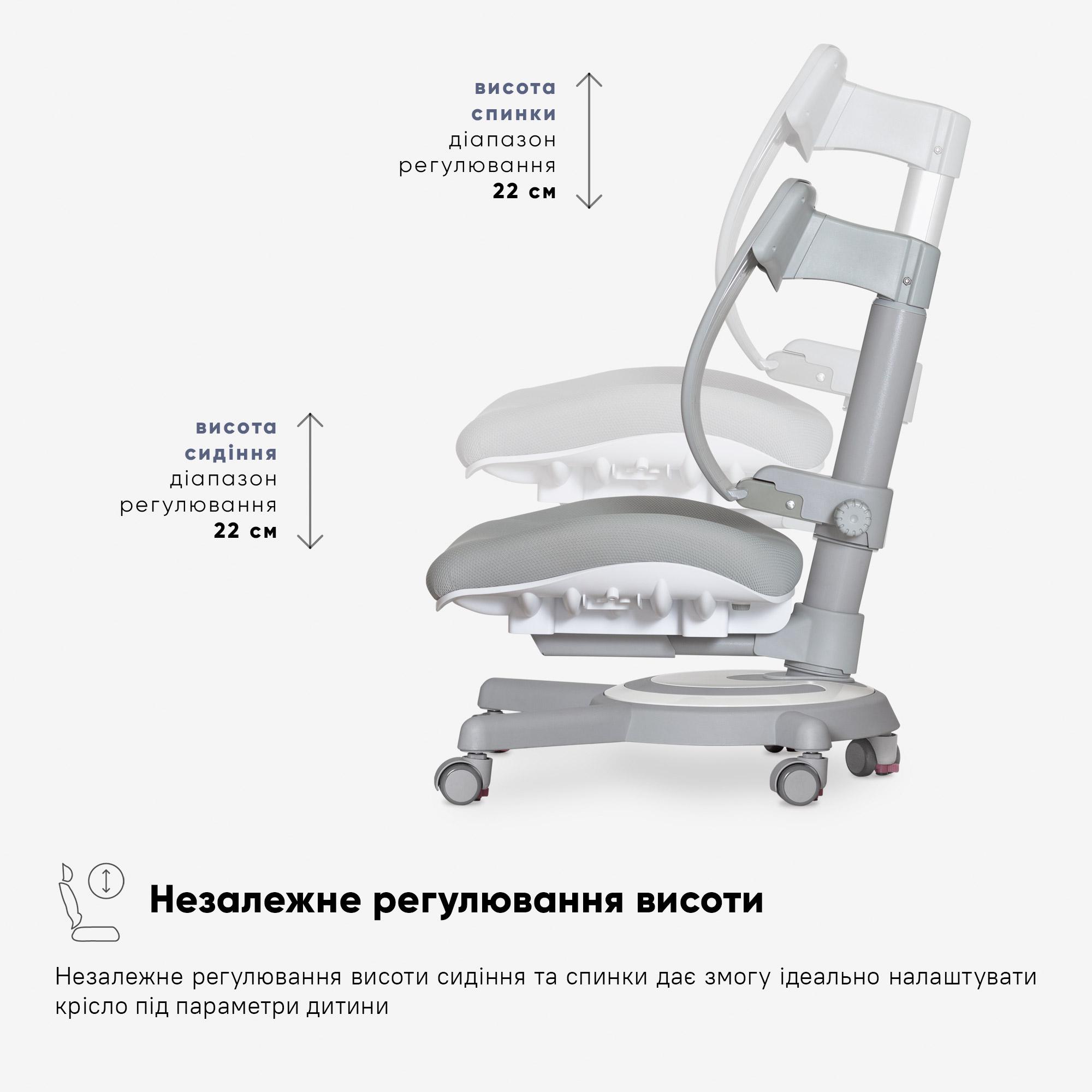 Детское кресло Mealux Ergoback Серый (Y-1020 G) - фото 6 Детское кресло Mealux Ergoback Серый (Y-1020 G) - фото 6