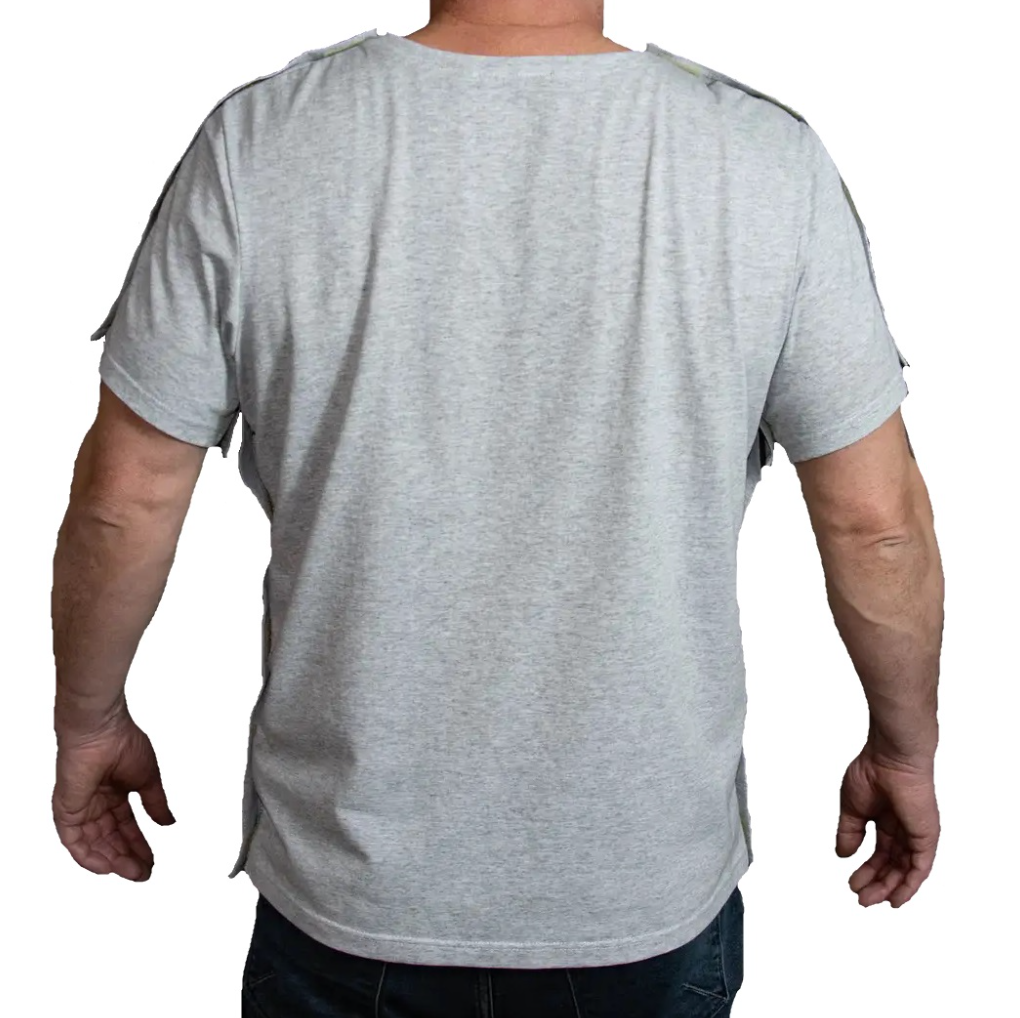 Футболка адаптивна чоловіча при травмуванні Kirasa KI427L 50 L Сірий меланж (27824) - фото 2