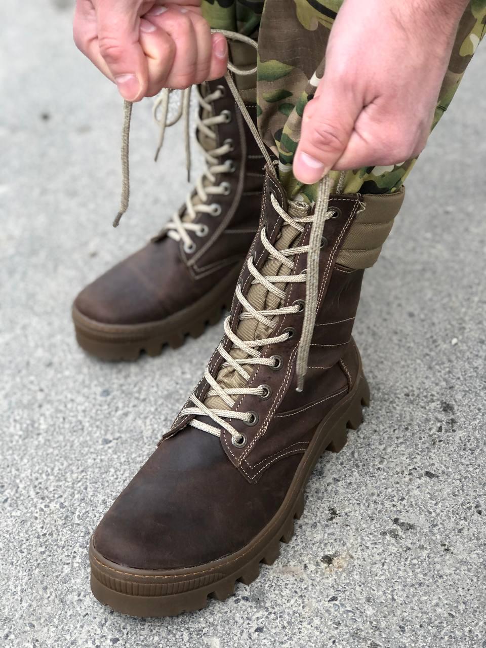 Берці шкіряні зимові YASTREB KOYOT на білому хутрі до -15 C р. 46 Коричневий койот (s15856) - фото 2