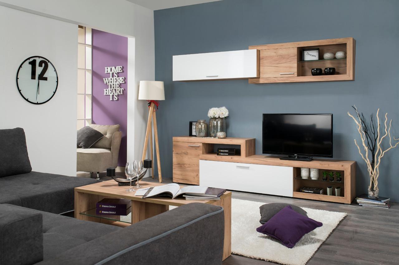 Вітальня стінка комплект Gerbor Вероніка з ламінованою ДСП Дуб готланд/Німфеа альба (8005106)