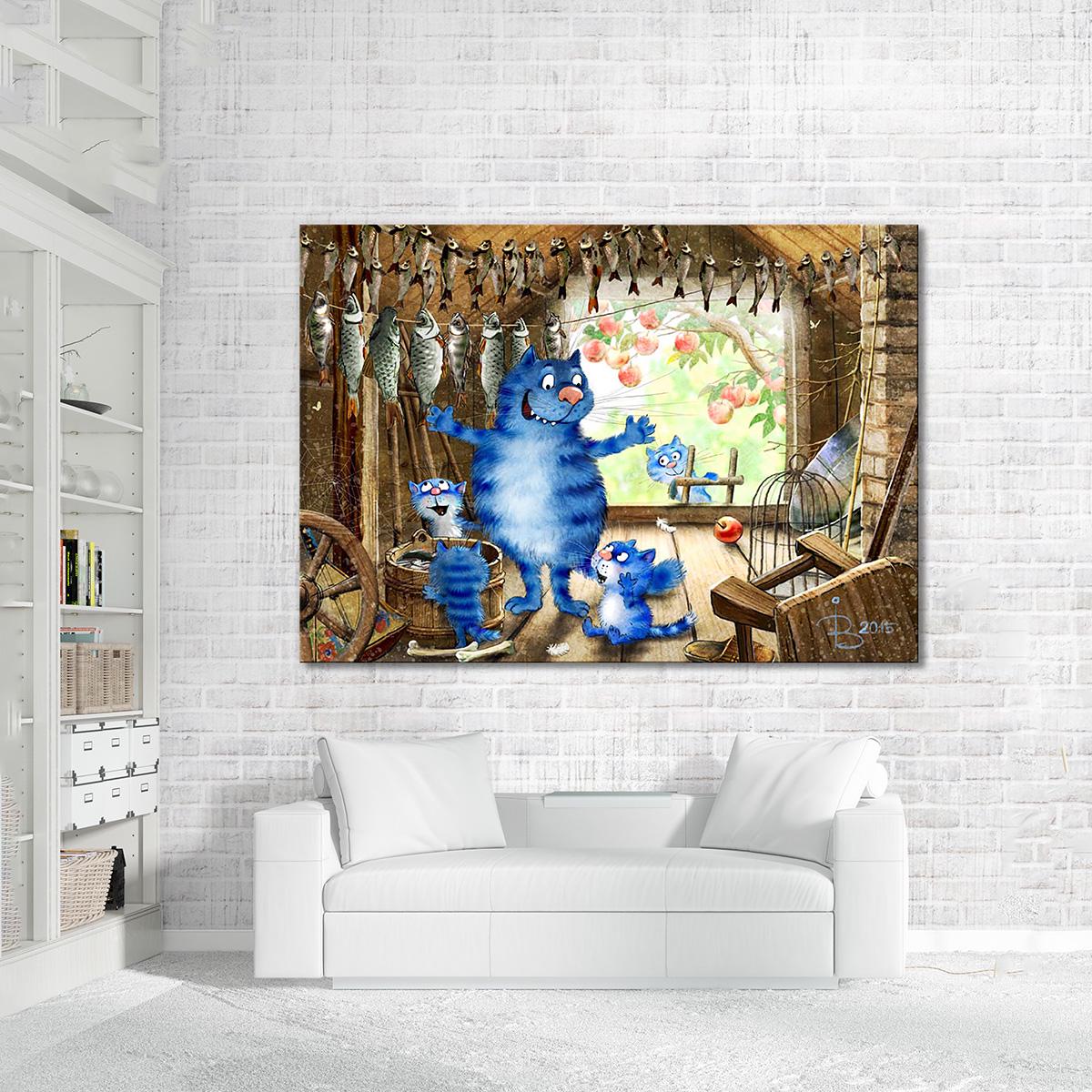 Модульная картина Рассказы об улове рыбы 1 модуль 50x75 см