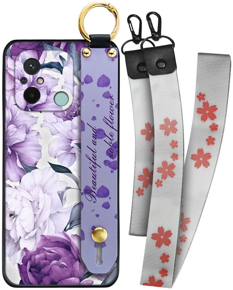 Чехол SHLab Xiaomi Redmi 12C Beautiful Flower + два ремешка с карабином (34360)