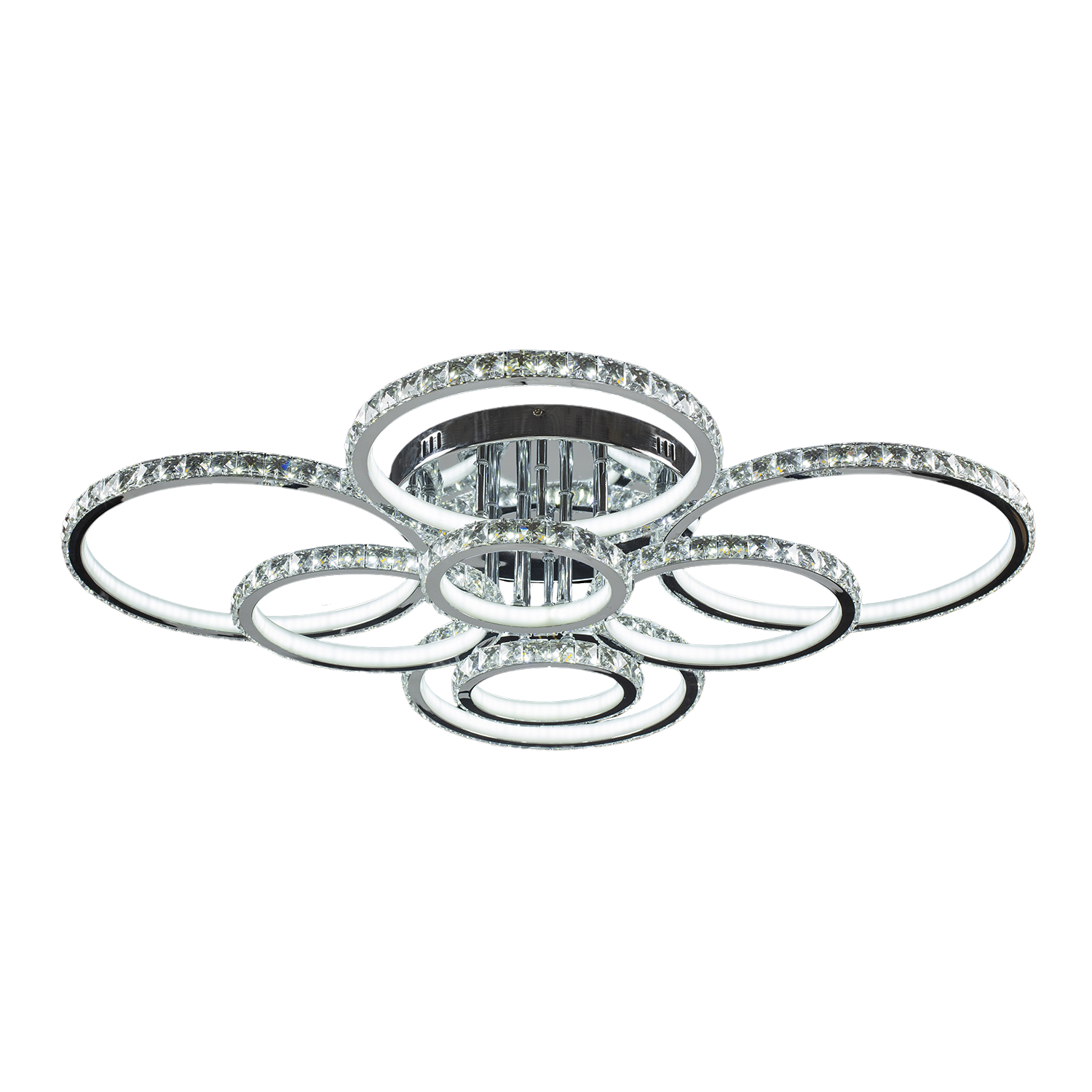 Люстра LED кришталева Свет 492W SY-7940/8 CR dimmer з пультом Сріблястий Люстра LED кришталева Свет 492W SY-7940/8 CR dimmer з пультом Сріблястий