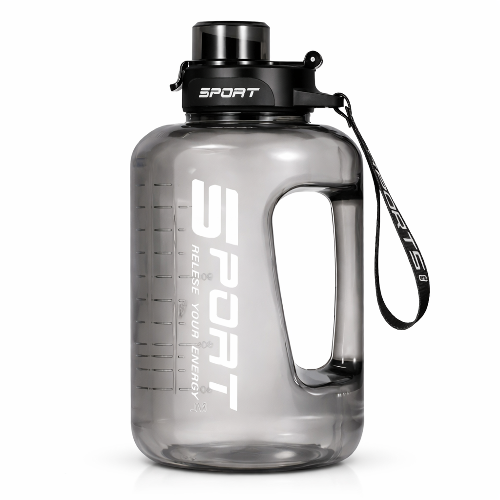 Пляшка для води SPORT із трубочкою із безпечного пластику 1700 мл Чорний (2865673406)