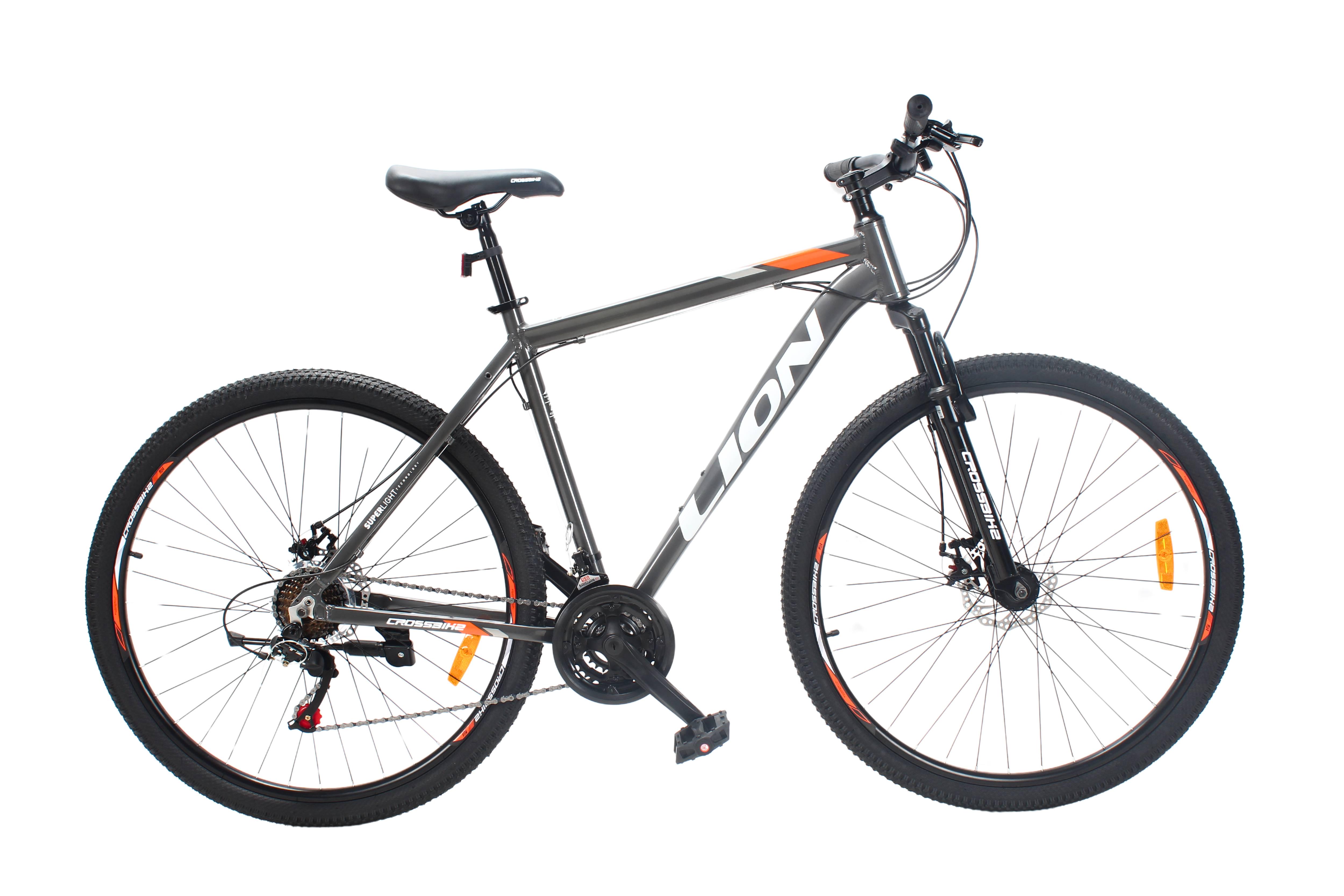 Велосипед CrossBike Lion 29" 21" Сіро-помаранчевий
