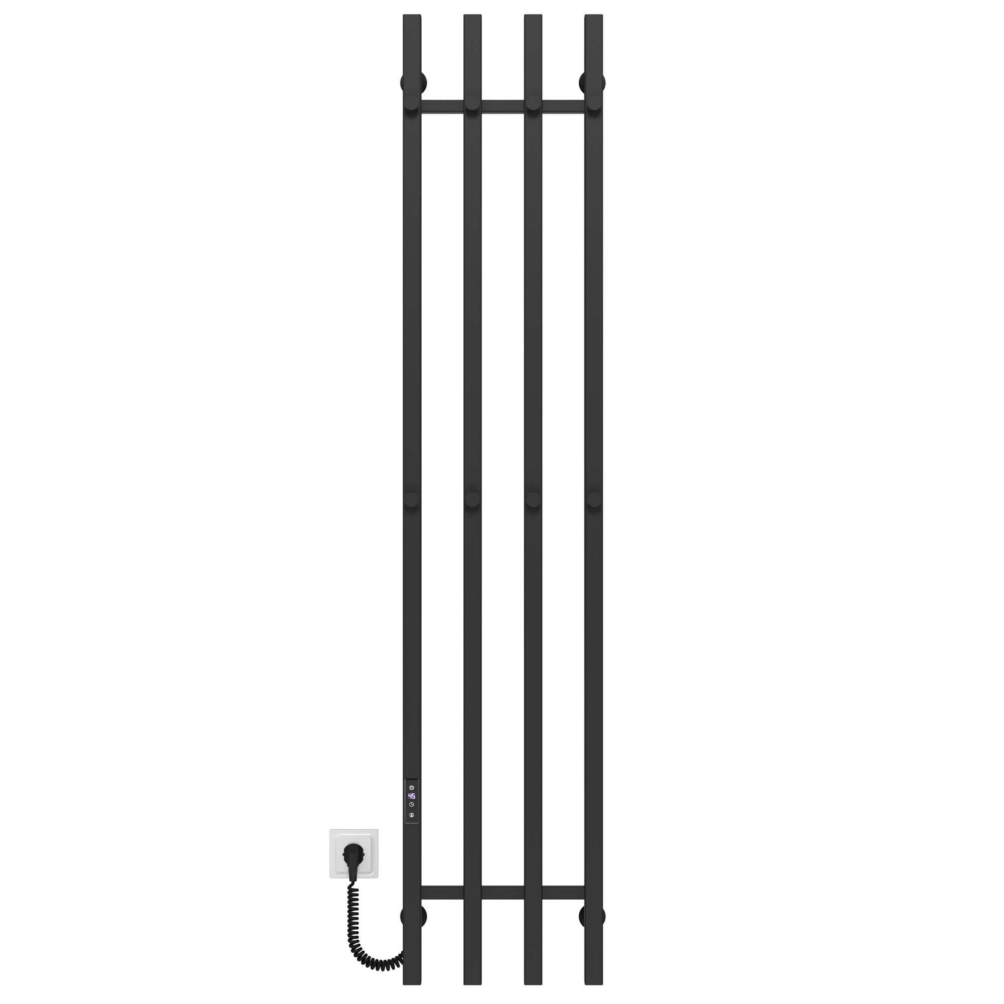 Полотенцесушитель электрический Deffi Split П4 JD04 нержавеющая сталь 300х1600 мм Черный (A.SP.160.30.4.EBL2)