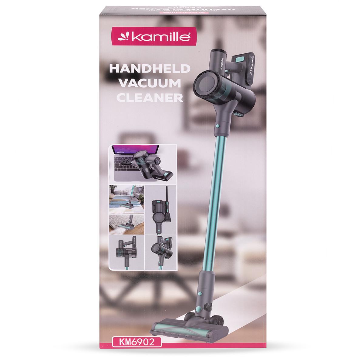 Пылесос беспроводной Kamille KM6902 вертикальный 2в1 120 Вт Серебристо-серый (106-84-6902) - фото 8 Пылесос беспроводной Kamille KM6902 вертикальный 2в1 120 Вт Серебристо-серый (106-84-6902) - фото 8